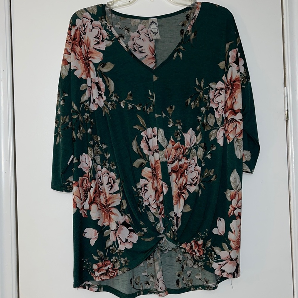 Green Flower Blouse